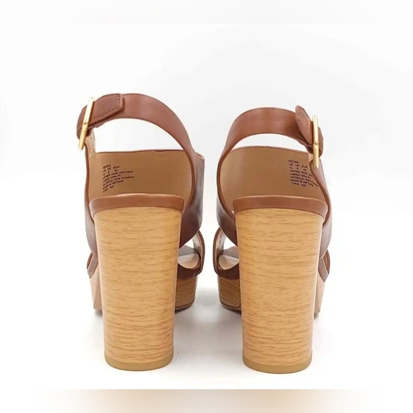 Lauren Ralph Lauren Feono Leather Peep Toe Slingback Sandals-10B - Picture 2 of 7